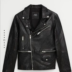 Zara Real Leather Bike Jacket